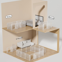 Cage pour chien en fer respirante, clôture carrée pour animaux de compagnie, enclos réglable pour chiens de petite et moyenne taille, utilisable en intérieur et en extérieur