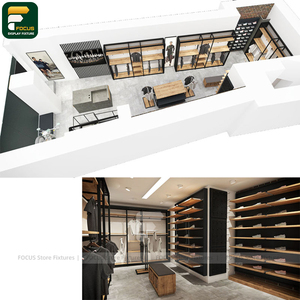 ราวแขวนเสื้อผ้าแบบรางคู่ ปรับระดับได้ สำหรับร้านค้าปลีกเสื้อผ้า - Product Image 2