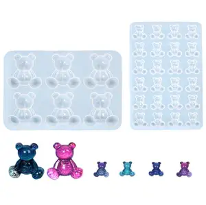 wholesale making liquid jelly gummi trays mould custom logo silicone rubber bear gummy candy molds baking tools