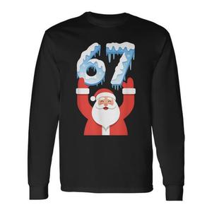 T-shirt à manches longues avec motif Père Noël, design neige et glace, hiver, 67 Meme - Product Image 1