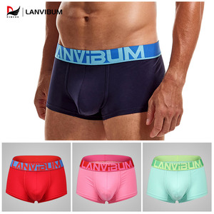 ODM Wholesale <strong>Men's</strong> Cotton Mid-rise Knitted Breathable Sports Boxer Briefs Sexy Trendy Korean Style - Product Image 2