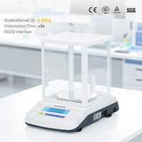 Balance électronique LICHEN TF, précision 0,001g-0,01g, capacité 100-3000g, interface RS232, couvercle en verre haut pour laboratoire et bijouterie