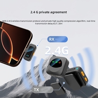 Microfono Lavalier Wireless 2 in 1 SX36 con Connettore Type C e Lightning, Display LED, Riduzione del Rumore per Creator di Podcast e Vlog