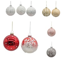 Handgemaakte antieke imitatie glazen kerstboomscène hanger 8cm vintage afwerking voor binnengebruik als decoratie glaswerk