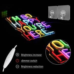 <span class=keywords><strong>Je</strong></span> suis si heureux que vous soyez ici enseigne au néon lumière LED signes de bienvenue pour chambre d'enfants salle de classe maison affaires mur Art décor - Product Image 5