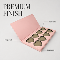 Luxuriöse Rosa Lidschatten-Palette Papierbox 8 Herzförmige Schalen Klappdeckel Make-up-Palette Pappe OEM Private Label Großhandel