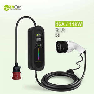<span class=keywords><strong>Zencar</strong></span> <span class=keywords><strong>EV</strong></span> ที่ชาร์จ11kW 16A 3เฟสแบบพกพา EVSE แท่นชาร์จรถยนต์เคลื่อนที่สำหรับใช้ในบ้าน - Product Image 1