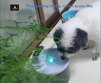 Fontaine à eau intelligente sans fil avec lumière ambiante RVB 13 couleurs, minuterie à induction, silencieuse, de qualité alimentaire pour animaux, avec autonomie ultra-longue
