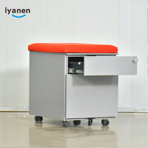 Iyanen Đỏ Cushione Bìa Có Thể Khóa Kim Loại Tập Tin Văn Phòng Lưu Trữ Di Động Bệ <span class=keywords><strong>2</strong></span> Ngăn Kéo Thép Tủ Hồ Sơ - Product Image 4