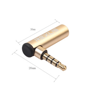 Conector <span class=keywords><strong>hembra</strong></span> chapado en oro de 3,5mm en forma de L de ángulo recto de 3,5mm <span class=keywords><strong>a</strong></span> conector macho de 3 polos de 3,5mm <span class=keywords><strong>adaptador</strong></span> de conector de audio estéreo - Product Image 2