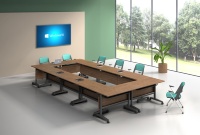 Table de bureau mobile pliable avec roulettes, gain de place, pour salle de classe, moderne, portable, pliable, avec structure métallique, pour réunions et formations