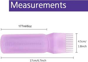 Bouteille de teinture capillaire en plastique multicolore Peigne applicateur Distributeur de coloration capillaire Coiffure Styling Sérigraphie Bouteille de shampooing - Product Image 2