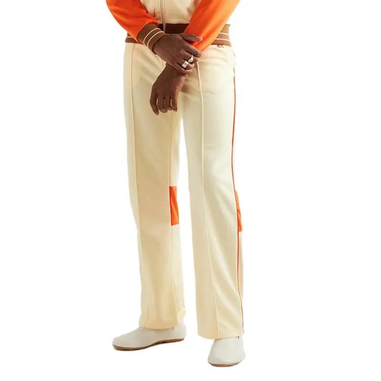 Custom 100% Polyester straight orange trim casual vintage jogger track pants for men