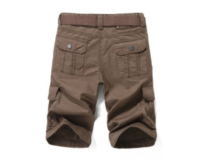 Pantalones Cortos Cargo Casuales de Algodón Transpirable de Secado Rápido para Hombre, Talla Grande, Elásticos, Tejidos a Crochet, por Debajo de la Rodilla, Ajuste Holgado - Product Image 4