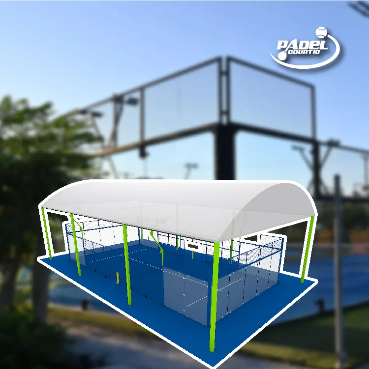 2024 diskon besar lapangan tenis Padel panorama lapangan lapangan tenis cancah de paddle dengan tenda atap terpisah untuk klub olahraga