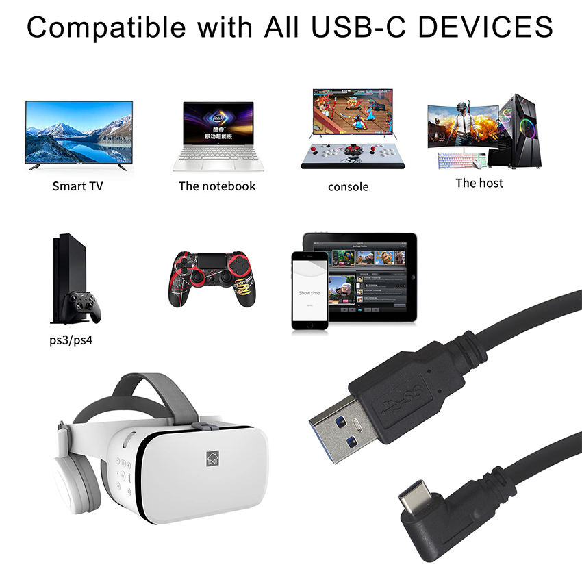 60w High Speed Type C Fast Charging Cable For Oculus Quest 2, Oem