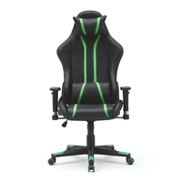 Chaise de bureau gaming haut de gamme au design moderne en cuir PU, coussin moelleux, confortable, pivotante à 360°, réglable en hauteur