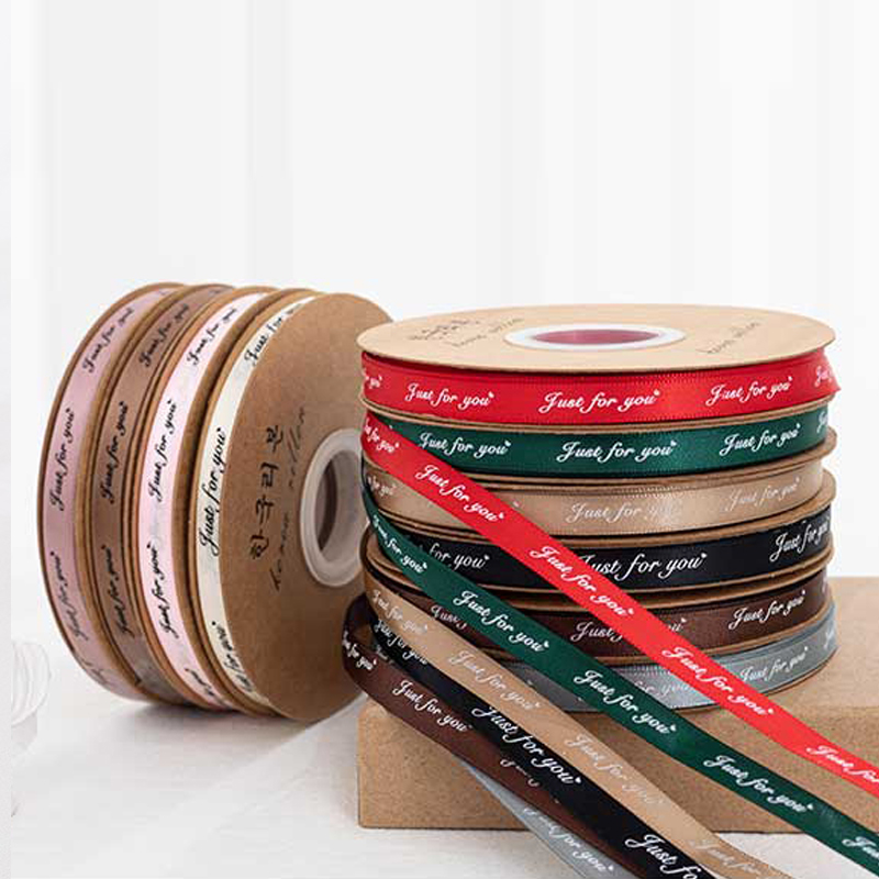 Wholesale Popular Floral Printed Polyester 1cm Ribbon Flower Packaging Ribbon With Gift Box
