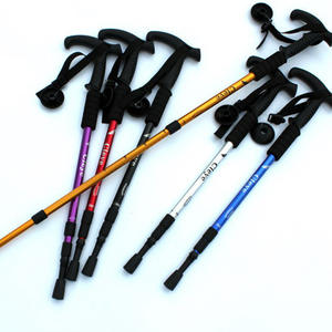 ไม้เท้าเดินป่าแบบยืดหดได้ อลูมิเนียมอัลลอยด์ ยี่ห้อ Cleye พร้อมด้ามจับรูปตัว T ป้องกันการกระแทก แบบสี่ท่อน - Product Image 4