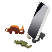 Support de téléphone portable en plastique en forme d'éléphant mignon, support de chevet portable, boucle porte-clés, pliable, facile à transporter, modèle SJZJ_18, longueur 8 cm