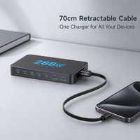 Station de charge GaN 288W 8-en-1 6C2A Chargeur de bureau PD 100W PPS pour MacBook iPhone Samsung Vente en gros