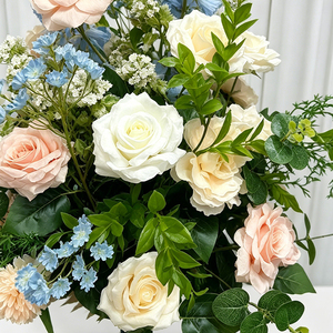 Arreglo Floral Artificial en Pedestal para Boda, Color Azul Pastel Soñador, Estilo Champán, para Primavera, al Aire Libre - Product Image 2