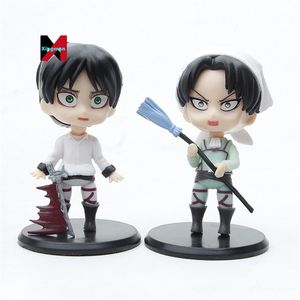 6 piezas/set 10cm lindo personaje de dibujos animados Eren Attack on Titan Pvc figura de juguete estatuas Anime figuras de acción - Product Image 4