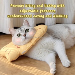 <span class=keywords><strong>Collar</strong></span> Protector para Mascotas con Forma de Pastel de Pescado y Flores, Cono Elizabeth de Felpa para Gatos - Product Image 3