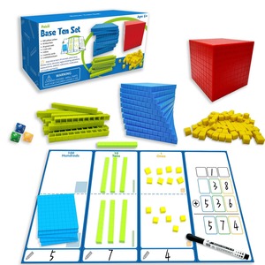 Blocchi Base Ten di Alta Qualità per Bambini Paico, <span class=keywords><strong>Strumenti</strong></span> Didattici Ecologici in Plastica per l'Insegnamento della Matematica, Materiale Verde - Product Image 2