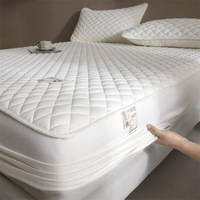 Drap-housse matelassé Fan Yu 1,8 m, housse de matelas intégrale anti-poussière, couleur unie, en sergé de fibres chimiques matelassé