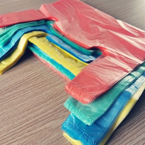 HDPE 화이트 블루 레드 티셔츠 비닐 봉투 식품 포장 조끼 캐리어 비닐 가방 티셔츠 쇼핑백 - Product Image 5