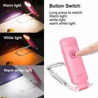 Lampe de lecture pliable mini à clip ultra LED rechargeable par USB, 3 couleurs, portable pour voyage, vente en gros