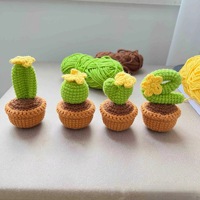 Cactus en crochet fait main, plante en pot, succulente tricotée, ornement de bureau, amigurumi, décoration d'intérieur, en stock