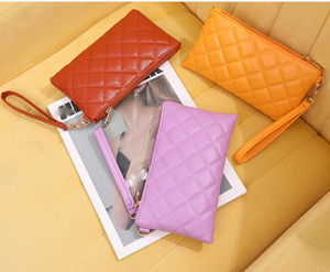 กระเป๋าคลัทช์หนัง PU สำหรับผู้หญิงกระเป๋าใส่โทรศัพท์มีสายคล้องมือสำหรับผู้หญิงกระเป๋าสตางค์แบบยาว - Product Image 3