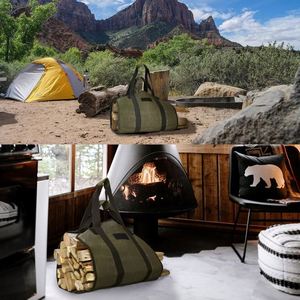 Sac de transport BSCI pour bûches de bois de chauffage Oxford – Grand sac de transport robuste pour bûches de camping et bûches d'intérieur - Product Image 3