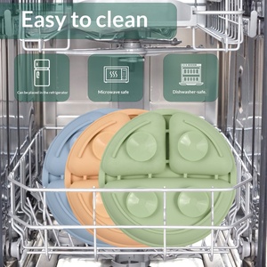 Nouvel ensemble de vaisselle pour bébé en silicone 3 pièces, silicone de qualité alimentaire sans BPA, ensemble de dîner pour enfants, vaisselle pour bébé - Product Image 4