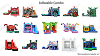 Château gonflable combiné d'usine en PVC 0,55 mm avec toboggan, château de saut gonflable personnalisé pour la location de fêtes en extérieur