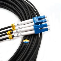 Câble à fibres optiques blindé extérieur LC vers LC 3 pieds 1 m |   Câble de raccordement duplex 9/125 SM pour environnements difficiles et liaisons longue distance