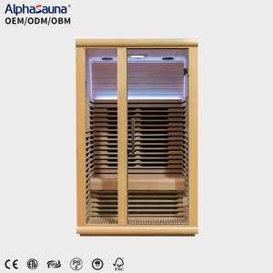 Salle de hammam intérieure pour deux personnes, sauna intérieur avec luminothérapie rouge, en bois de cèdre japonais massif, personnalisable - Product Image 3