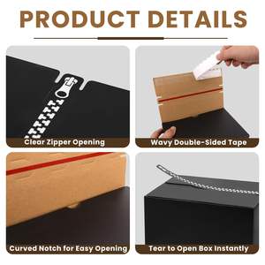 Caja de Envío con Cierre de Cremallera, Logotipo Personalizado, Color Personalizado, Materiales Reciclados, Caja de Envío de Cartón para Negocios - Product Image 3