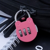 Mini cadenas de sécurité à combinaison à 3 chiffres en alliage de zinc Little Bear pour enfants, boîte à crayons, sac d'école, bagages de voyage, casier