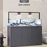 Nouveau Aquarium Intelligent de Luxe Moderne pour Salon, Bassin d'Eau Douce Domestique en Verre Ultra Blanc, Grand Filtre de Fond pour Paysage Naturel