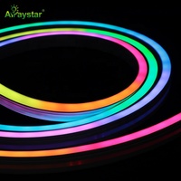 Lampu Strip Neon LED RGB warna ajaib tahan air IP67 6*12mm 84 Led/m 24V 10w/m lampu Strip LED teknologi ekstrusi silikon