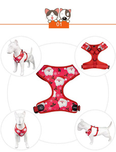 Harnais réfléchissant pour chien de Noël, sans boucle latérale, à libération rapide, pour la promenade, type plastron - Product Image 5