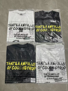 Camisetas góticas holgadas y transpirables de algodón de manga corta para hombre, estilo streetwear personalizado, con estampado 'That's a Awful Lot of Cough Syrup', para verano. - Product Image 2