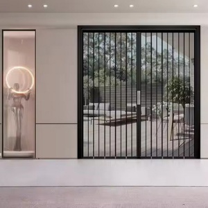 Puerta Plegable de Malla de Diamante Antirrobo: Puerta Corredera Invisible de Acero Inoxidable con Cerradura para Prevenir Mosquitos y Gatos - Product Image 1