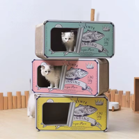 Prix d'usine Griffoir pour chat moderne et classique en forme de boîte de conserve de thon, en carton ondulé durable, à 2 niveaux, écologique