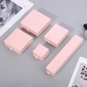 2022 뜨거운 환영 핑크 밖으로 슬라이드 일치 서랍 판지 종이 선물 보석 포장 상자
