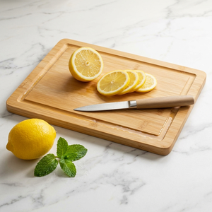 Planche à découper en <span class=keywords><strong>bambou</strong></span> avec rainure pour les jus, planche à découper en grain de bois transversal, plateau de service pour la cuisine - Product Image 4