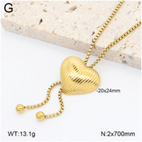 Collier chaîne en acier inoxydable plaqué or, style européen et américain, en forme de cœur, pour femme, idéal comme cadeau